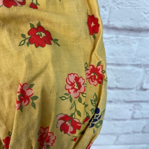 Gunne Sax Rare Black Label Medieval Style Floral Yellow Maxi Dress Size 5 - Picture 10 of 16